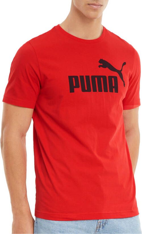 Puma T-shirt Essential Logo Rood Heren