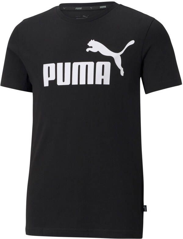 Puma T-shirt zwart Jongens Katoen Ronde hals Logo 152