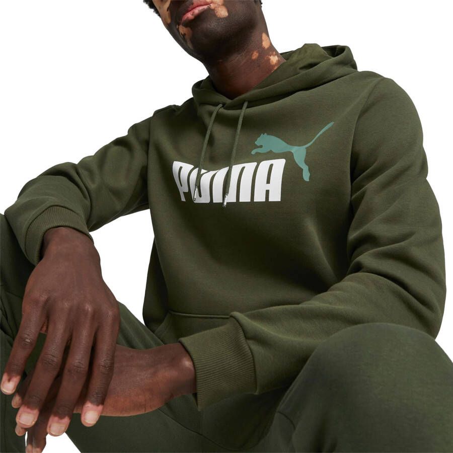 Puma Groene Hoodie met Bicolor Logo Green Heren
