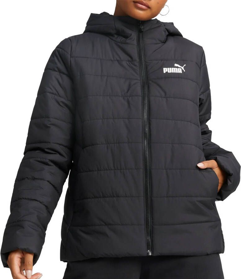 Puma essentials hooded padded winterjas zwart dames