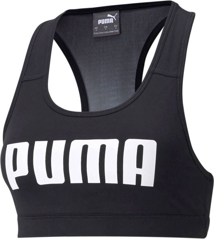 Puma 4 keeps medium-impact sportbh zwart dames