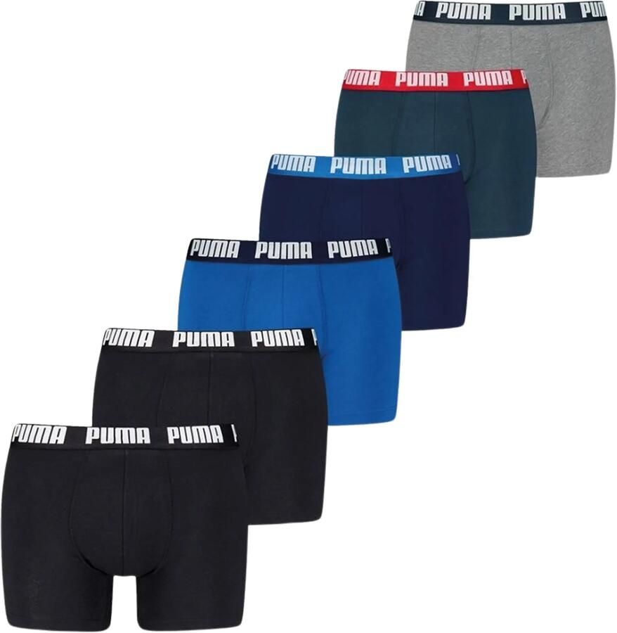 PUMA Boxershort MEN EVERYDAY BOXER 6P ECOM Elastische logotailleband stretchmateriaal zonder opening (Set van 6)