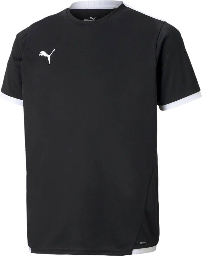 Puma Junior voetbalshirt zwart wit Sport t-shirt Gerecycled polyester (duurzaam) Ronde hals 116