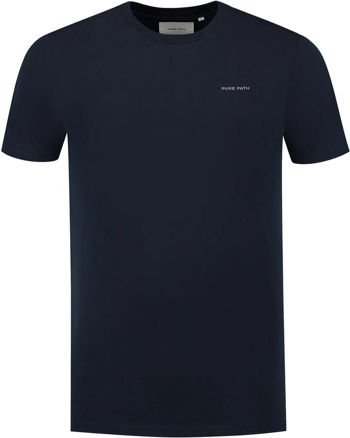 PURE PATH Heren Polo's & T-shirts Regular Fit T-shirts Crewneck Ss103 Donkerblauw