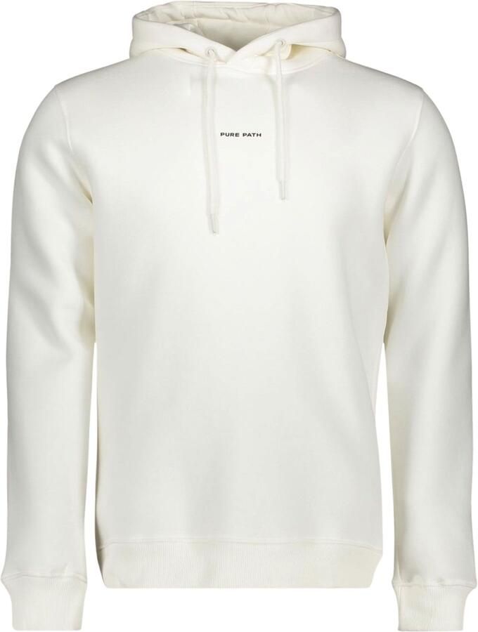 PURE PATH Heren Truien & Vesten Essential Logo Hoodie Gebroken Wit - Foto 8