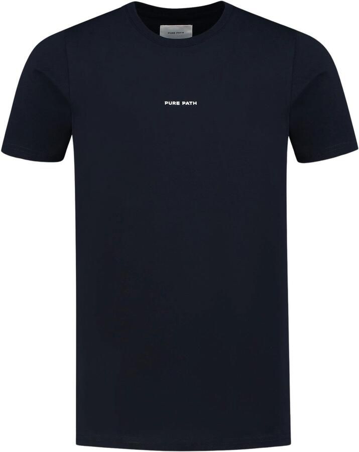 PURE PATH Heren Polo's & T-shirts Essential Logo T-shirt Donkerblauw - Foto 7