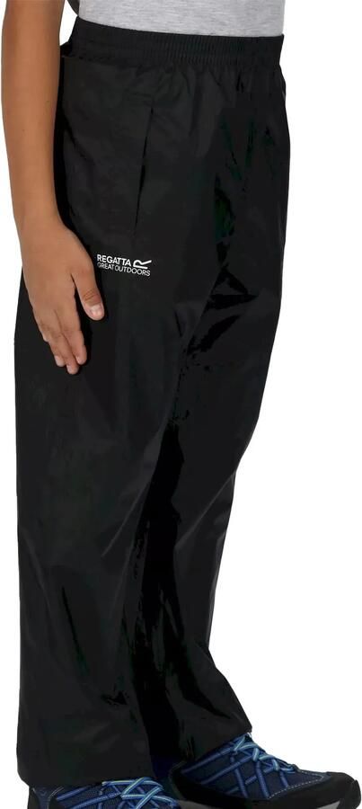 Regatta kids broek Pack It zwart Regenbroek Polyamide Effen 116
