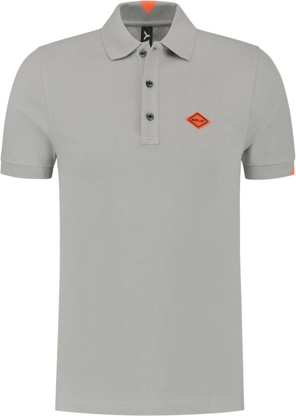 Replay Polo Shirt met Korte Mouwen Gray Heren