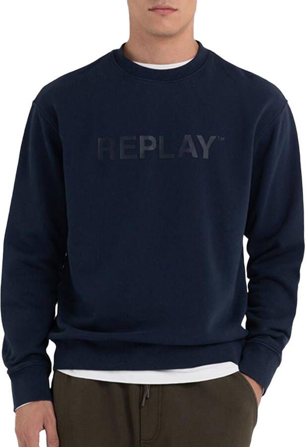 Replay Sweatshirt Regular Blauw Heren