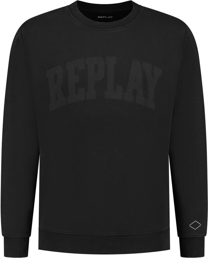 Replay Heren Katoenen Sweatshirt Black Heren