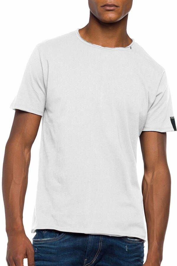 Replay Korte Mouw Jersey T-shirt White Heren