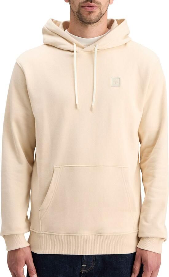 Scotch & Soda Essential Logo Badge Hoodie Sweatshirt Beige Heren