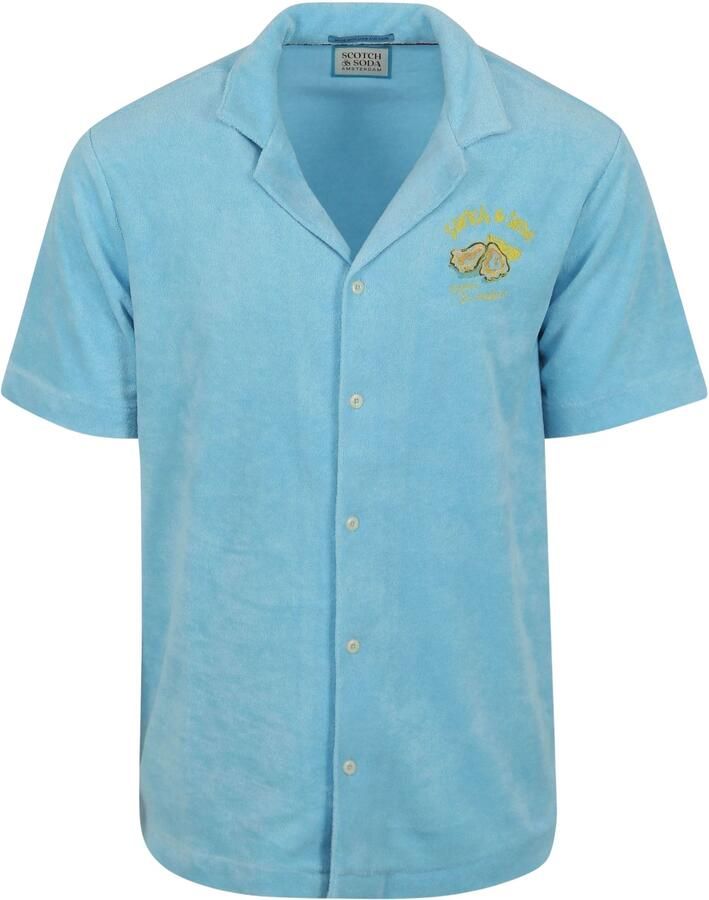 Scotch & Soda Overhemd Lange Mouw Scotch & Soda Overhemd Badstof Lichtblauw