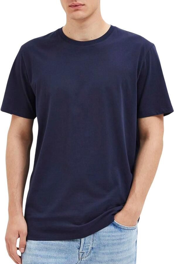 SELECTED HOMME Heren Polo's & T-shirts Slhaspen Ss O-neck Tee Noos Donkerblauw - Foto 6