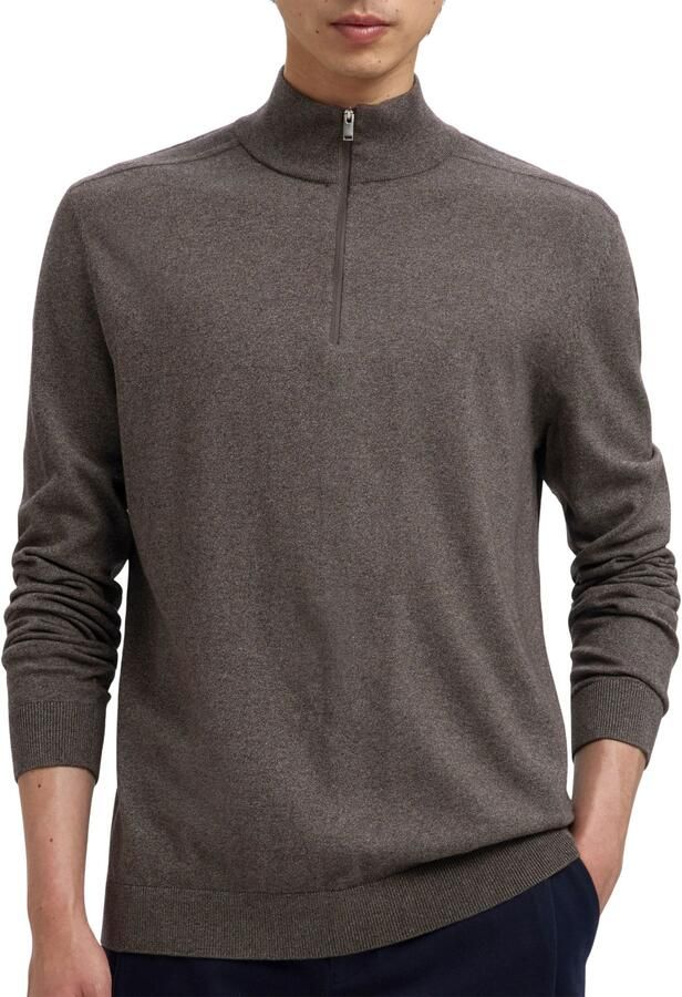 SELECTED HOMME Heren Truien & Vesten Slhberg Half Zip Cardigan Noos Bruin - Foto 10