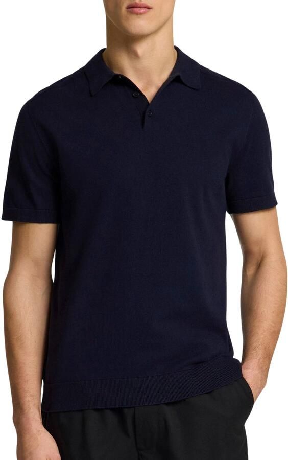 SELECTED HOMME Heren Polo's & T-shirts Slhberg Ss Knit Polo Noos Donkerblauw - Foto 7
