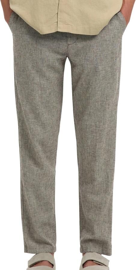 Selected BRODY slim tapered chino met linnen bruin - Foto 4