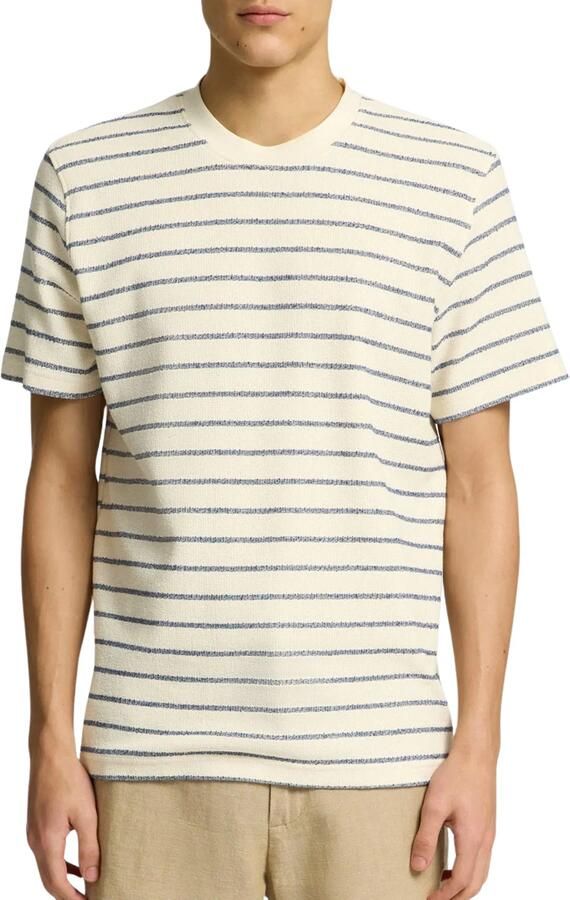 SELECTED HOMME Heren Polo's & T-shirts Slhdjango Stripe Ss O-neck Tee Blauw - Foto 3