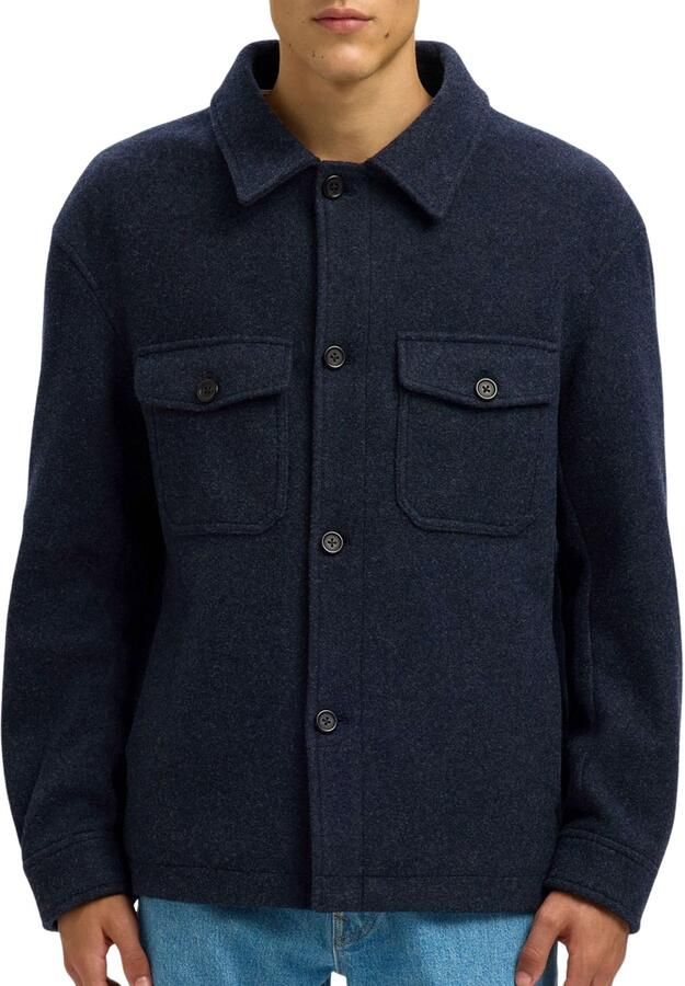 Selected Homme Regular fit wollen jack met platte kraag model 'MITCH'