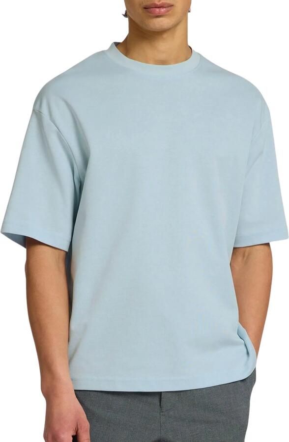 SELECTED HOMME loose fit T-shirt SLHLOOSEOSCAR lichtblauw - Foto 3