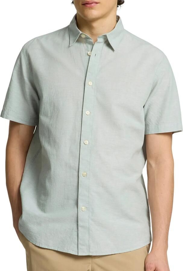 SELECTED HOMME Heren Overhemden Slhreg-sun Shirt Ss Noos Lichtgrijs - Foto 5