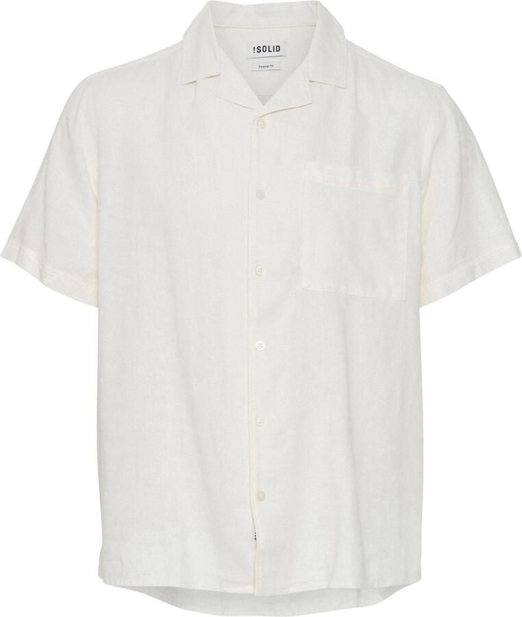 Solid linnen casual overhemd wit
