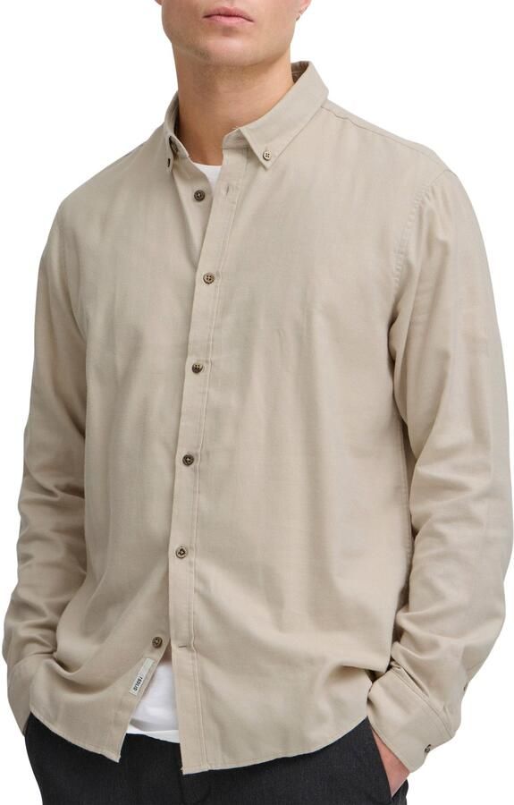 Solid regular fit overhemd beige - Foto 4