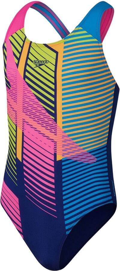 Speedo Endurance+ sportbadpak Splashback blauw groen roze Meisjes Polyester 176