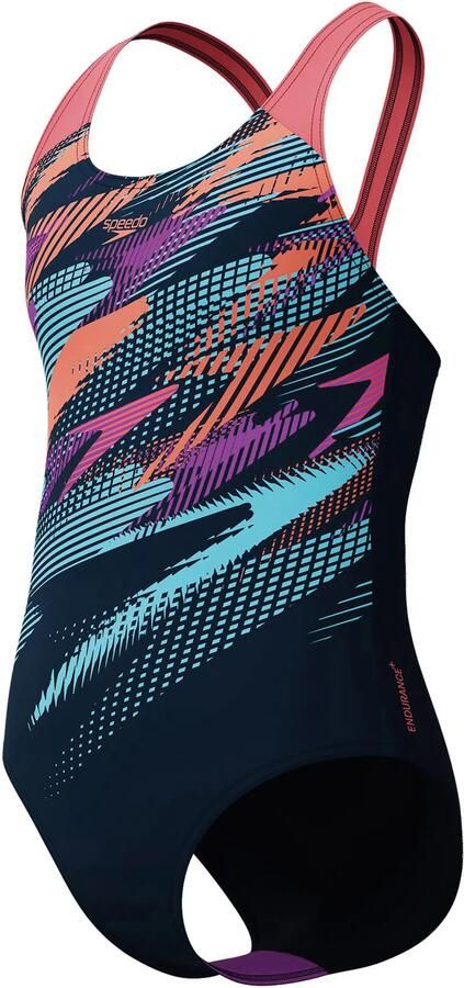 Speedo Endurance+ sportbadpak Splashback donkerblauw oranje - Foto 3