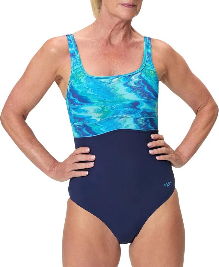 Speedo Shape Comprex Ultra corrigerend badpak Contour Eclipse donkerblauw turquoise - Foto 4