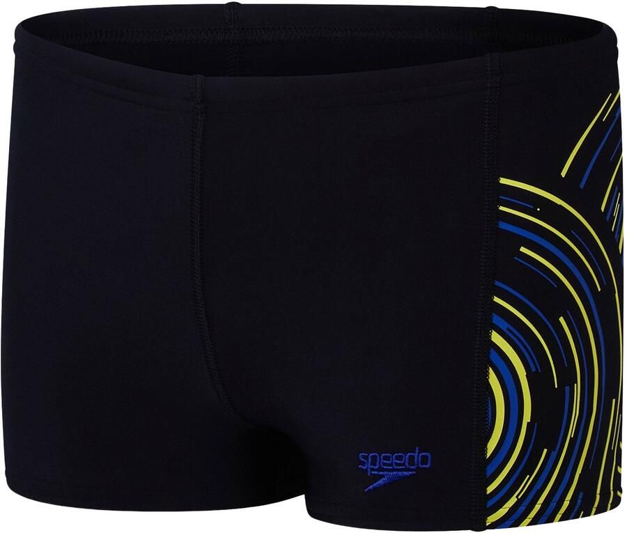 Speedo ECO EnduraFlex zwemboxer zwart geel Jongens Polyamide Printopdruk 116