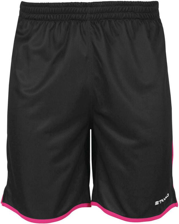 Stanno Junior voetbalshort Altius zwart roze Sportbroek Gerecycled polyester 164