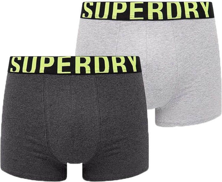 Superdry Boxershort met elastische band met logo in een set van 2 stuks