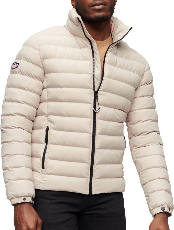 Superdry gewatteerde jas Fuji met logo chateau grey