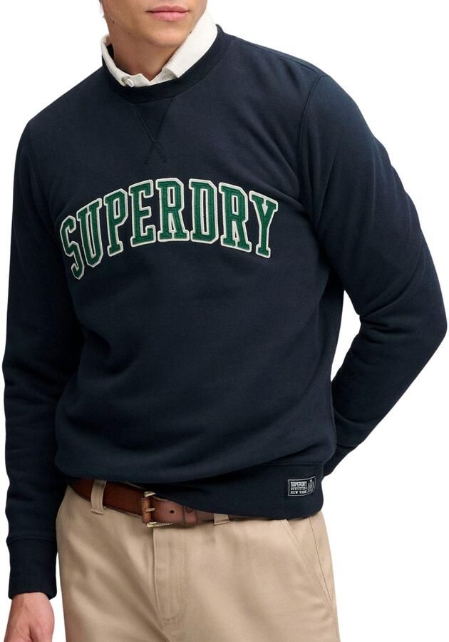 Superdry Regular fit sweatshirt van katoenmix met geborduurd logo