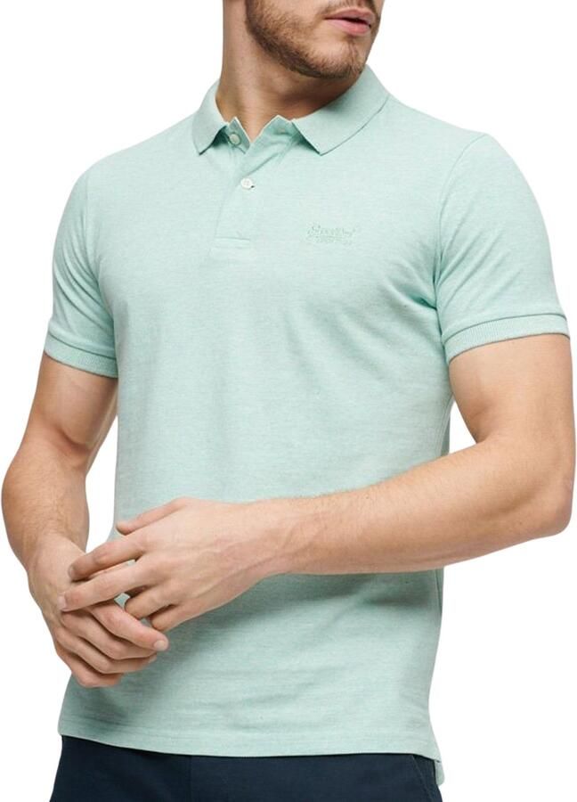 Superdry T-shirt Piqué Poloshirt Melange Lichtgroen - Foto 6