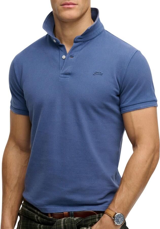 Superdry Polo Shirt Korte Mouw Polo Pique Classic Bay Blauw - Foto 4