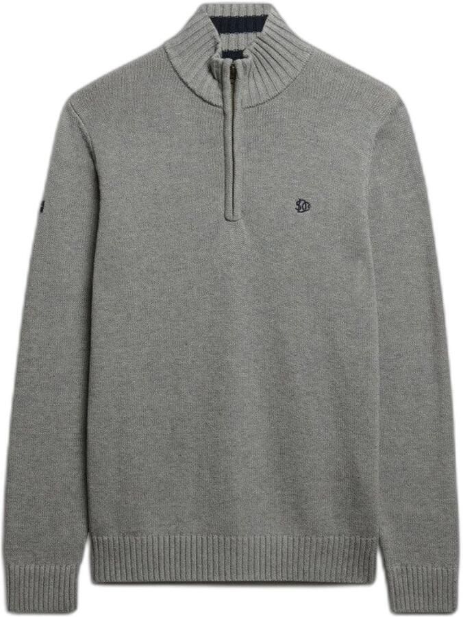 Superdry Sweater Half Zip Trui Heavy Grijs