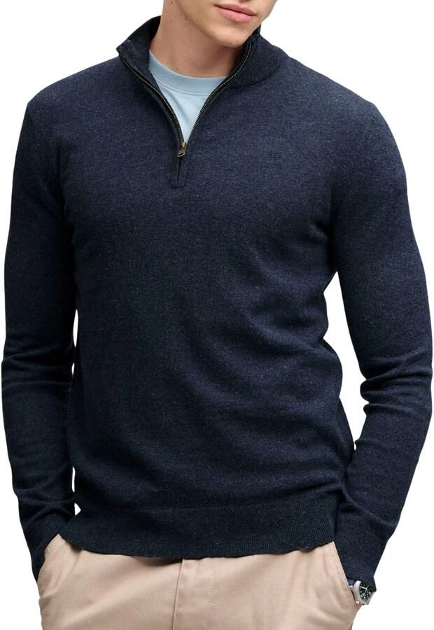 Superdry Trui Ess LW wollen mix gebreide trui met halve rits