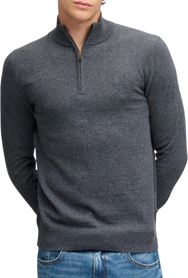 Superdry Trui Ess LW wollen mix gebreide trui met halve rits