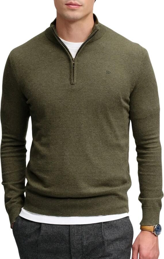 Superdry regular fit gebreide trui met wol lichen green - Foto 4