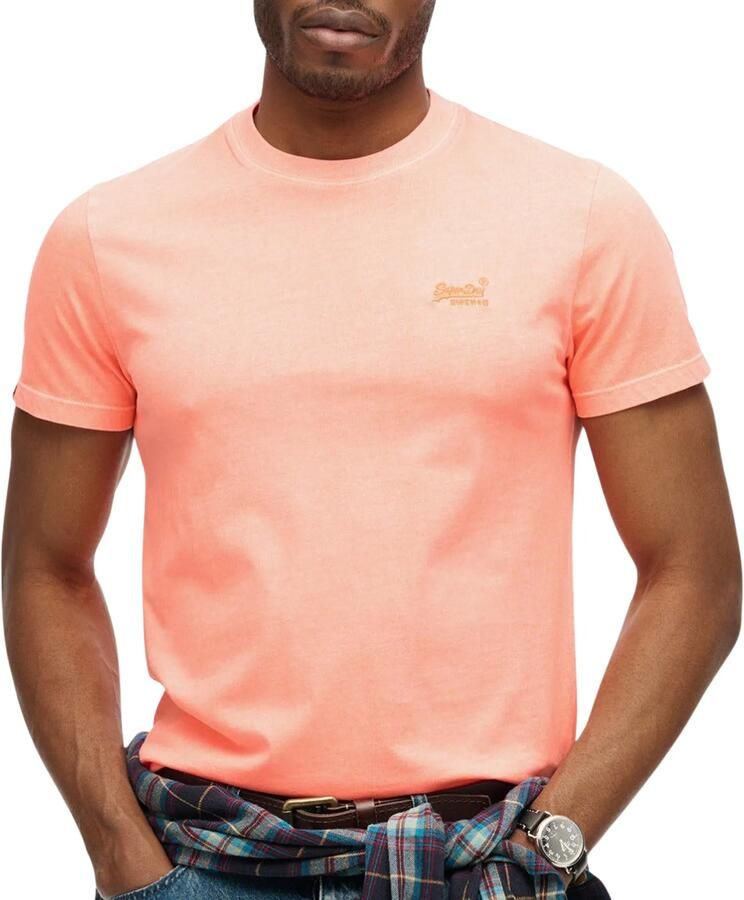 Superdry Shirt met ronde hals ESSENTIAL LOGO EMB NEON TEE