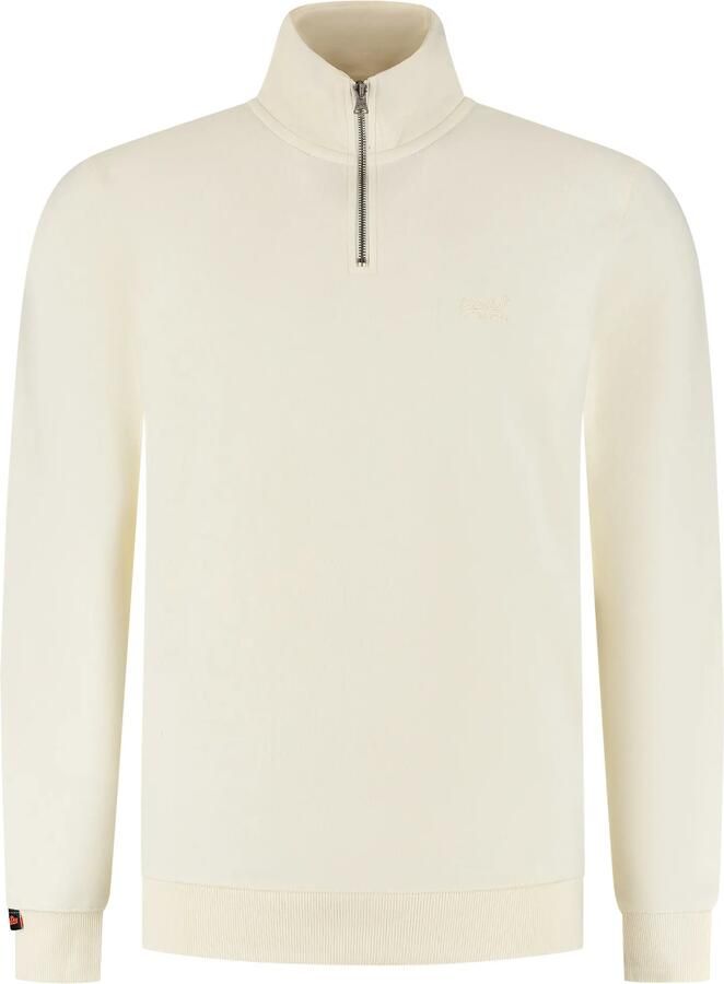 Superdry Sweater Half Zip Pullover Henley Essential Ecru