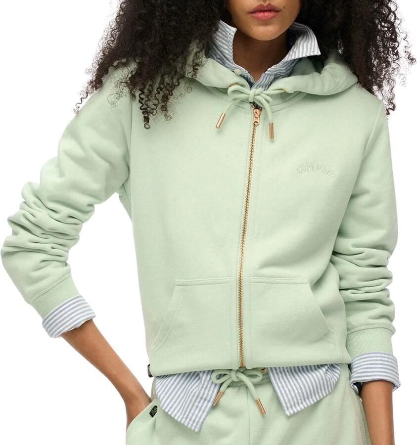 Superdry Sweater Sweatshirt à capuche zippé femme Logo Essential