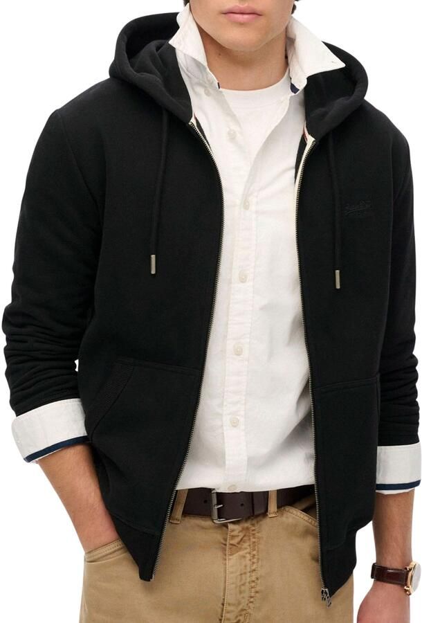 Superdry Sweater Sweatshirt à capuche zippé Logo Essential