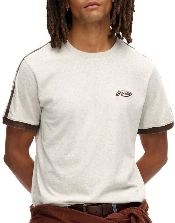 Superdry T-shirt Korte Mouw T-shirt rétro à rayures et logo Essential