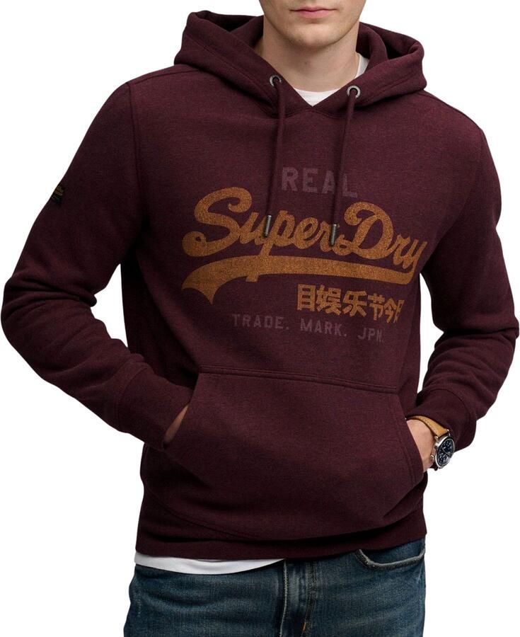 Superdry relaxed fit hoodie met logo tawny port - Foto 3