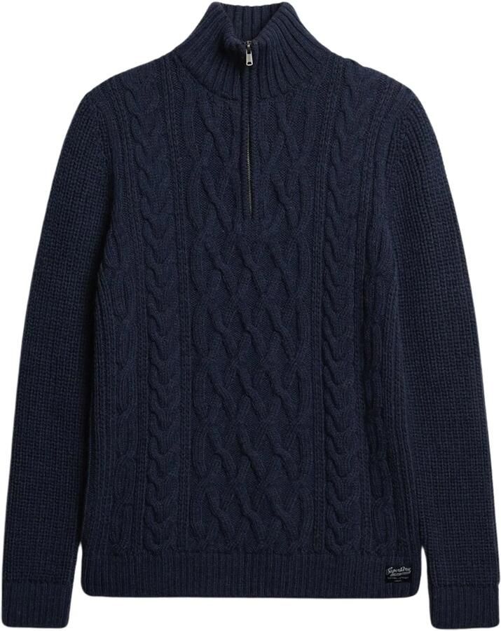 Superdry Gebreide pullover met kabelpatroon model 'Jacob'