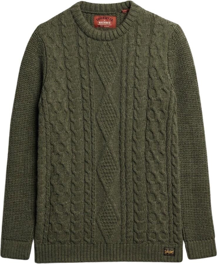 Superdry Gebreide pullover met kabelpatroon model 'Jacob'