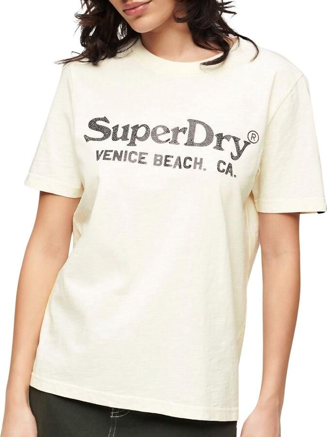 Superdry T-shirt Korte Mouw T-shirt métallisé décontracté femme Venue